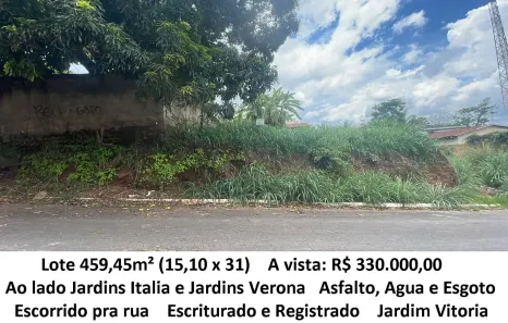 Lote/Terreno à venda, 459m² no Jardim Vitória, Goiânia