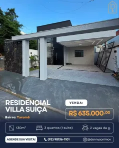 Casa de Condomínio com 3 Quartos à venda, 130m² no Tarumã, Manaus