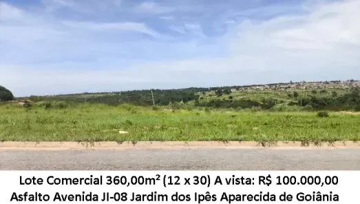 Lote/Terreno à venda, 360m² no Jardim Ipê, Aparecida de Goiânia