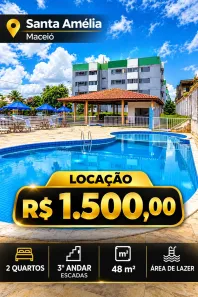 Apartamento com 2 Quartos para alugar, 45m² no Tabuleiro do Martins, Maceió