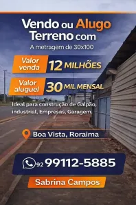 Lote/Terreno à venda, 3000m² no Distr. Ind. Gov. Aquilino Mota Duarte, Boa Vista