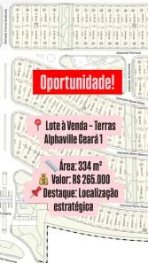 Lote/Terreno à venda, 334m² no Cidade Alpha, Eusébio