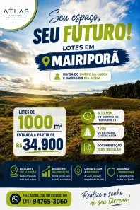 Lote/Terreno à venda, 1000m² no Terra Preta (Terra Preta), Mairiporã