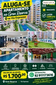 Apartamento com 2 Quartos para alugar, 75m² no Cidade Universitária, Maceió