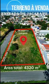 Lote/Terreno à venda, 4320m² no Enseada de Jacaraípe, Serra