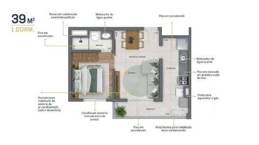 Apartamento com 1 Quarto à venda, 39m² no Ipiranga, São Paulo