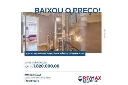 Casa de Condomínio com 4 Quartos à venda, 280m² no Santo Inácio, Curitiba
