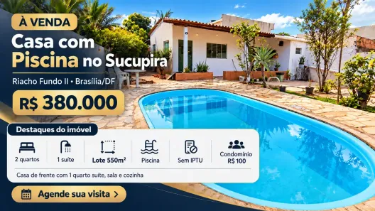 Casa de Condomínio com 2 Quartos à venda, 140m² no Riacho Fundo I, Brasília