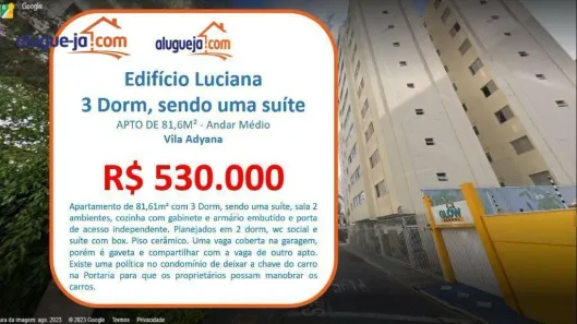 Apartamento com 3 Quartos à venda, 82m² no Vila Adyana, São José dos Campos