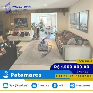 Apartamento com 3 Quartos à venda, 145m² no Patamares, Salvador