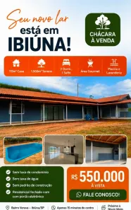 Fazenda/Sítio com 3 Quartos à venda, 165m² no Centro, Ibiúna