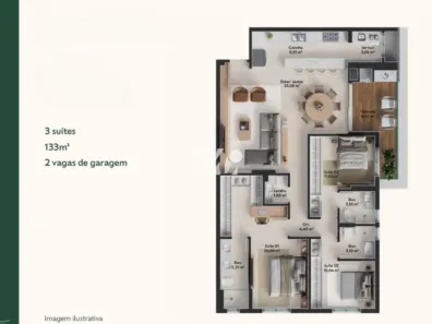 Apartamento com 3 Quartos à venda, 133m² no Pedra Branca, Palhoça