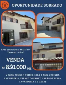 Sobrado com 4 Quartos à venda, 164m² no Jardim São Ricardo, Guarulhos