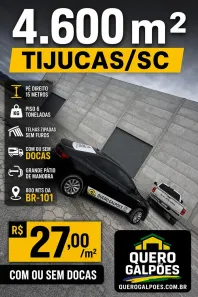 Galpão/Depósito/Armazém para alugar, 4600m² no Sul do Rio, Tijucas