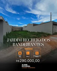 Lote/Terreno à venda, 280m² no Jardim Recreio dos Bandeirantes, Sertãozinho
