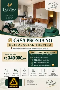 Casa de Condomínio com 3 Quartos à venda, 97m² no Independência - 1º Complemento Setor das Mansões, Aparecida de Goiânia