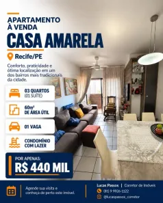Apartamento com 3 Quartos à venda, 60m² no Casa Amarela, Recife