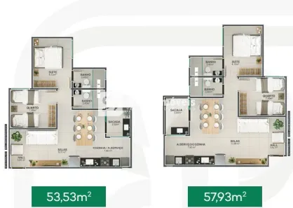 Apartamento com 2 Quartos à venda, 58m² no Jardim Patrícia, Uberlândia
