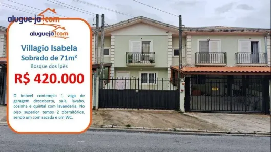 Casa de Condomínio com 2 Quartos à venda, 71m² no Residencial Bosque dos Ipês, São José dos Campos