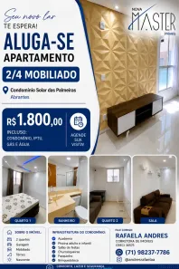 Apartamento com 2 Quartos para alugar, 40m² no Boa União (Abrantes), Camaçari