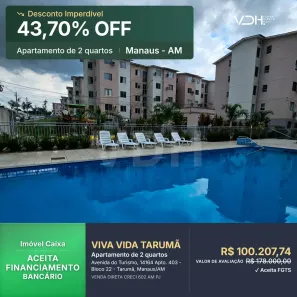 Apartamento com 2 Quartos à venda, 41m² no Tarumã, Manaus