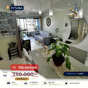 Apartamento com 3 Quartos à venda, 80m² no Pituba, Salvador