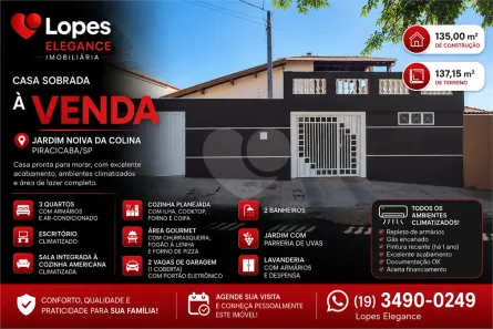 Casa com 3 Quartos à venda, 135m² no Jardim Noiva da Colina, Piracicaba
