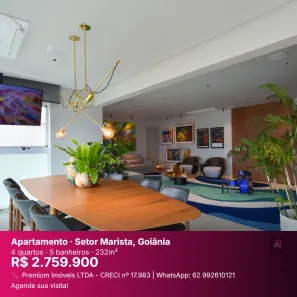 Apartamento com 4 Quartos à venda, 232m² no Setor Marista, Goiânia