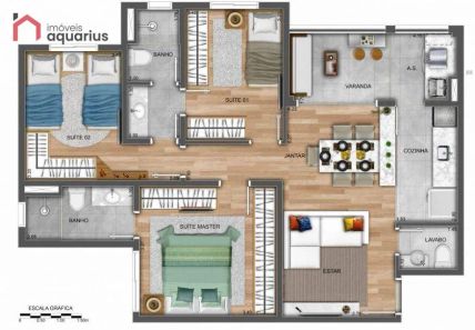 Apartamento com 3 Quartos à venda, 75m² no Conjunto Residencial Trinta e Um de Março, São José dos Campos