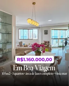 Apartamento com 3 Quartos à venda, 105m² no Boa Viagem, Recife