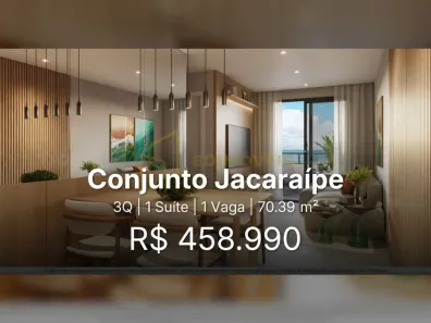 Apartamento com 3 Quartos à venda, 70m² no Conjunto Jacaraípe, Serra