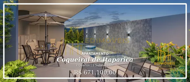 Apartamento com 2 Quartos à venda, 56m² no Coqueiral de Itaparica, Vila Velha