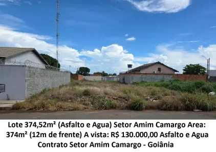 Lote/Terreno à venda, 374m² no Condomínio Amin Camargo, Goiânia