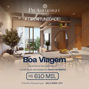 Apartamento com 2 Quartos à venda, 50m² no Boa Viagem, Recife