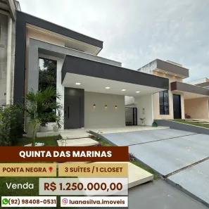 Casa de Condomínio com 3 Quartos à venda, 185m² no Ponta Negra, Manaus