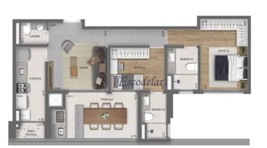 Apartamento com 2 Quartos à venda, 80m² no Água Branca, São Paulo