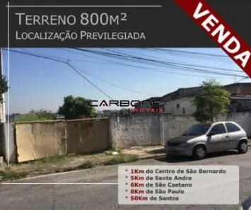Lote/Terreno à venda, 800m² no Jordanópolis, São Bernardo do Campo