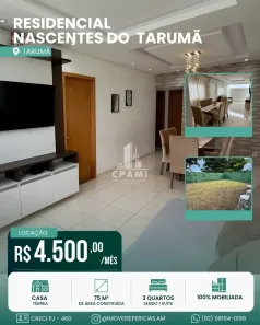 Casa de Condomínio com 3 Quartos para alugar, 75m² no Tarumã, Manaus