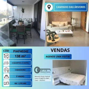Apartamento com 4 Quartos à venda, 138m² no Caminho das Árvores, Salvador