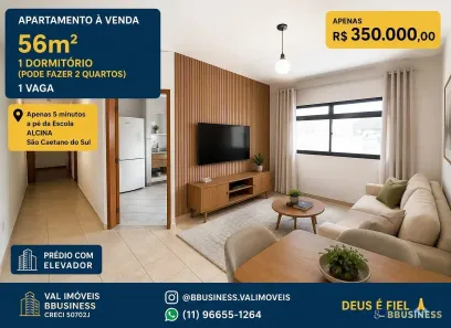 Apartamento com 1 Quarto à venda, 56m² no Nova Gerty, São Caetano do Sul