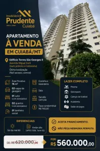 Apartamento com 2 Quartos à venda, 76m² no Quilombo, Cuiabá