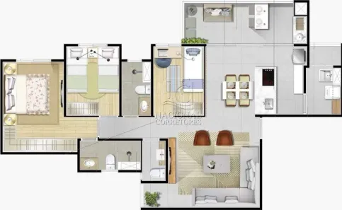 Apartamento com 3 Quartos à venda, 92m² no Campestre, Santo André