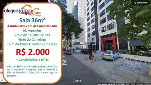 Sala Comercial para alugar, 38m² no Parque Residencial Aquarius, São José dos Campos
