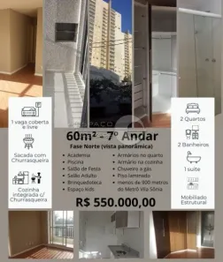 Apartamento com 2 Quartos à venda, 60m² no Jardim das Vertentes, São Paulo