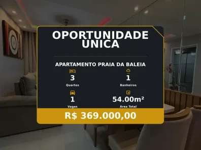 Apartamento com 3 Quartos à venda, 54m² no Praia da Baleia, Serra