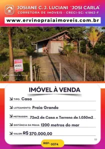Casa com 2 Quartos à venda, 75m² no Praia do Ervino, São Francisco do Sul
