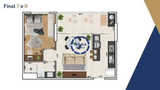 Apartamento com 1 Quarto à venda, 43m² no Macuco, Santos