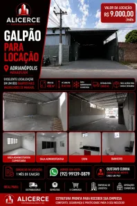 Galpão/Depósito/Armazém para alugar, 400m² no Adrianópolis, Manaus