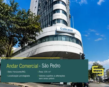 Imóvel Comercial para alugar, 105m² no São Pedro, Belo Horizonte