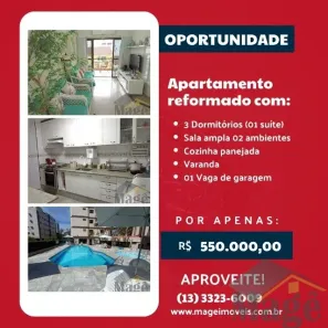 Apartamento com 3 Quartos à venda, 85m² no Vila Luis Antônio, Guarujá